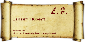 Linzer Hubert névjegykártya
